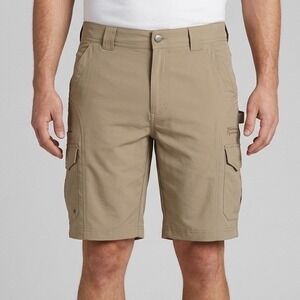 Worldwide sportsman Men's Khaki Cargo Shorts Size 36 Fishing Outdoors 9"IS